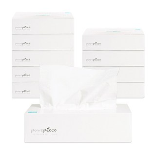 퓨어피스 미용티슈 먼지없는 펄프 각티슈 240매, 240개입, 10개