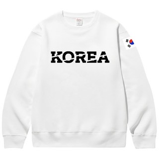 KOREA 맨투맨 기모티 대한민국 헤비 코튼 남자 긴팔티 겨울 상의 빅사이즈 티셔츠