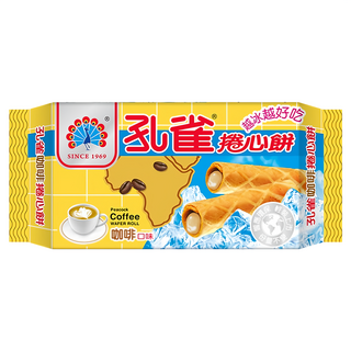 孔雀 捲心餅 咖啡口味 越冰越好吃, 63g, 1包