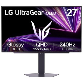 LG 27GX704A-B 27인치 울트라기어 QHD (2650x1440) OLED 게이밍 모니터 240Hz 0.03ms NVIDIA G-Sync 호환 AMD FreeSyn, 27