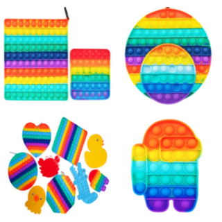 푸시팝 푸쉬팝 대형 대왕 초대형 큰 사이즈 빅사이즈 팝잇 파빗 어몽 led 무한뽁뽁이 파빗 어린이집 선물세트 대형 대왕popit, 레인보우 유니콘, 1개