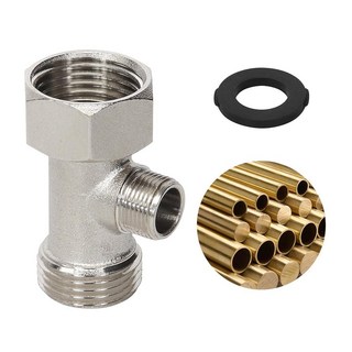 KootesDay 비데 T 어댑터 비데용 금속 어댑터 (2.2cm x 2.2cm 1cm(7/8인치 7/8인치 3/8인치) 15/16인치 - 9/16인치 스레드) 욕실 배관, KootesDay 비데 T 어댑터, 비데용 금속 어댑터