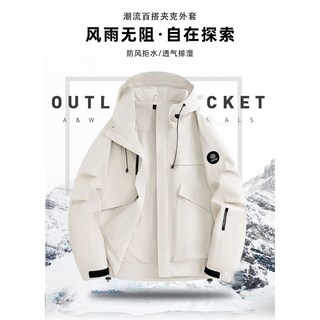 2025春戶外休閒衝鋒外套95%滌綸防風夾克特色背包徒步