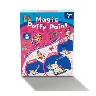 SJHSJH Aqua Puffs 아동용 3D 아트 키트 공주와 유니콘이 있는 숫자 공예로 지저분해지지 않는 페인트 DIY 색상 및 팽창 활동 세트 창의적인 여행 장난감 및