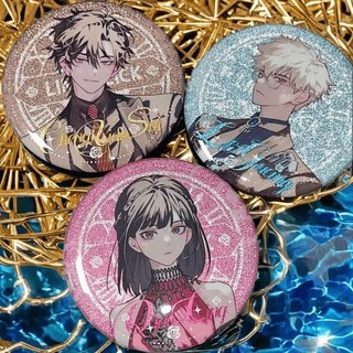 樂優精選 時光代理人 時光酒會系列 程小時 陸光 喬苓 馬口鐵 雙閃 徽章 吧唧, 1個, 時光酒會吧唧【全套3款】