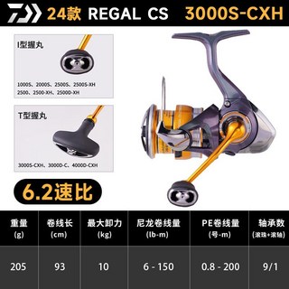 DAIWA 達億瓦 24款 REGAL LT 進口紡車輪 路亞輪 10軸 磯釣 漁輪, 24款紡車魚輪LT3000S-CXH