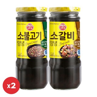 오뚜기 소불고기양념 480g 2개+소갈비양념 480g 2개, 1.92kg, 1세트