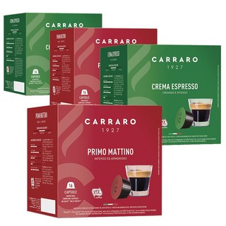 까라로 돌체구스토 호환 캡슐커피 멀티팩 크레마 에스프레소 + 프리모 마티노, 4박스, 16개입, 7g