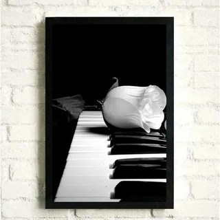 꽃 음악 포스터 프린트 캔버스 그림 흑백 피아노 벽 예술 사진 거실 집 꾸미기, D. 50x70cm no frame, 5. 11, 1개