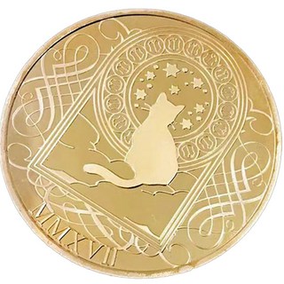牙仙子金幣 星座金幣 鍍金紀念幣 兒童換牙禮物 許願幣 20款, 小貓-牙仙子金幣, 1個