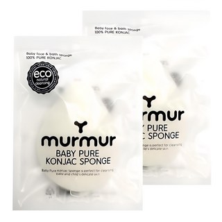 MURMUR寶寶魔芋沐浴海綿, 單色, 2入