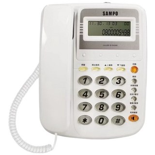 SAMPO聲寶 來電顯示電話 HT-W2205L 鈴聲免持音量可調 來電記憶, 1