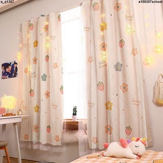 遮陽 窗簾 優質魔术贴窗帘布遮光隔热防晒布纱帘自粘式卧室少女2022年新款免打孔, 菠萝格子【魔术贴-送绑绳】,宽1.0*高1.2m