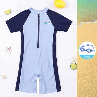 男孩新款兒童連體泳衣男中大童卡通平角速乾泳裝男童泳衣五分褲