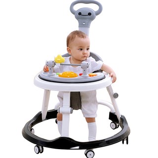 아기보행기 고급형 접이식 걸음마 보조기 높이조절 걸음마연습 h00020, 1개, 장착블랙