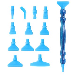 블링블링 보석십자수도구, 12종나사형헤드멀티펜세트-파랑, 1세트