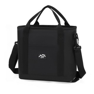 상덕 보냉백 크로스백 단열 아이스박스 도시락 가방, 블랙, 1개