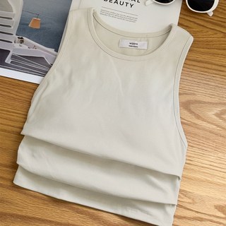 【Fee現貨7色】微辣削肩後挖背背心BRA TOP 胸墊背心 無袖上衣 夏天背心 韓系背心 背心女 修身背心