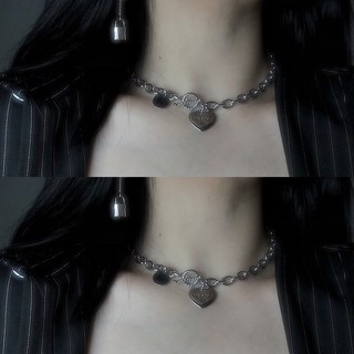 304不鏽鋼刻字愛心鐵鍊鎖骨鍊項鍊