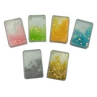 달래봄 아크릴 글리터 가루 양면 자석 미니액자 6종, 6개, 혼합색상