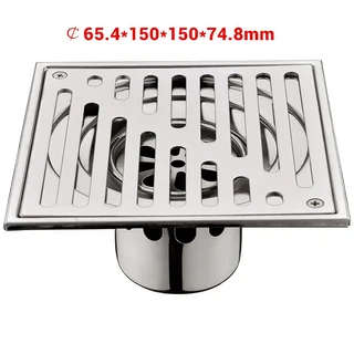 Bangnolux-스테인레스 스틸 사각 샤워 창살 폐기물 타일 삽입 SUS 304 바닥 격자 욕실 배수구 여과기, 02 150mm