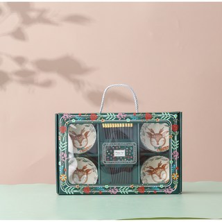 陶瓷餐具組禮盒 陶瓷碗筷禮盒 (四碗組) 新婚/新居/拜年送禮推薦, 6碗筷, 1個