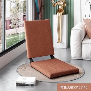 日式榻榻米和室椅 床上靠背休閒椅 五檔調節懶人沙發 四色可選, 1個, 【加厚海綿坐墊榻榻米】大號-橘色