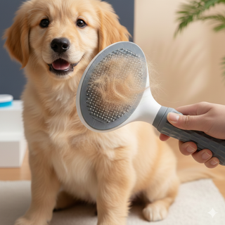라루베 강아지 부드러운 털제거 논슬립 브러쉬, 그레이, 1개