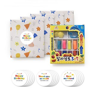 어린이집 선물 유치원 답례품 12색 칼라점토 구디백 완포장 5개, 혼합색상, 430g, 1개