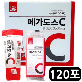 고려은단 메가도스C 3000 비타민C 대용량 4개월분, 120포, 1박스, 3g