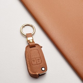 뷰익 쉐보레 순정 호환 천연 소가죽 폴딩 키케이스 (아베오/트랙스/라세티 프리미어/크루즈/올란도/말리부/알페온) 차량용품 +오링브릿지, 샌드 브라운, 쉐보레 B2 타입(2버튼)