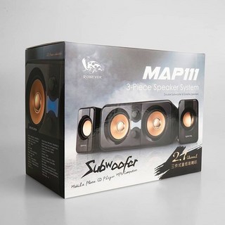 MAP111 2.1聲道三件式重低音喇叭 震撼低音 享受家庭影院級音效, 1組-(店到店限2組), 黑色