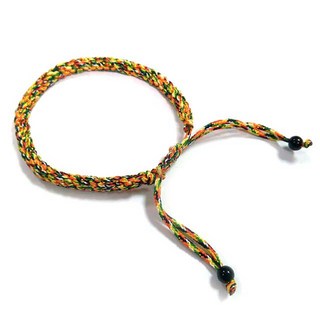 開運五色線十字結手環，手工編織幸運繩，祈福保平安時尚配飾