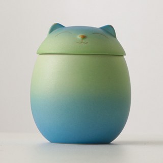 寵物骨灰罐 狗狗貓咪大容量密封紀念盒 倉鼠骨灰盒, 1個, 藍綠,水容量150ml