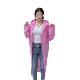 야외용 친환경 EVA 프리미엄 우비 버튼형 다회용 남녀공용 비옷