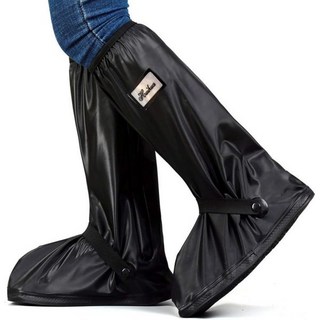 반사판이 달린 방수 검은색 신발 커버 재사용 가능하고 접이식 눈비 부츠 남녀용, X-Large