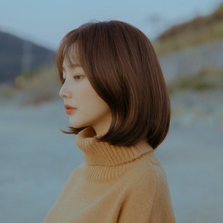 수제 통가발 소피아 C컬펌 중 단발 머리 숏컷 항암, BC2 내추럴블랙(N)