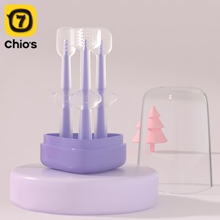 강아지 칫솔 고양이 칫솔 잇몸칫솔, 3개, 자주색