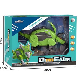 變形恐龍蛋玩具：機械金剛動物模型，霸王龍翼龍機器人，兒童趣味變形玩具禮物, 1個, 机械三角龙变形蛋【精美彩盒】