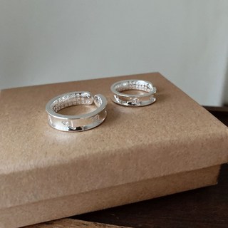 SUMMER 銀飾 S999足銀 梵文六字箴言心經戒指 情侶款 開口光面可調節 對戒 純銀戒指