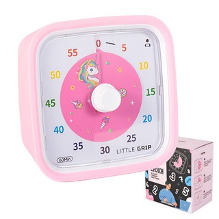 리틀그립 구글 타이머 KC 인증 무소음 공부 순공 시계 미끄럼방지 실리콘 포함, 핑크 유니콘, 1개, 핑크계열