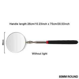 자동차 섀시 내시경 360 ° 텔레스코픽 거울 각도 LED 조명 확대 검사 수리 감지, 04 No Light Round B