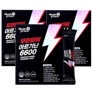 헬스프랜드 무한파워 아르기닌 6600 100포, 3개, 1.1kg