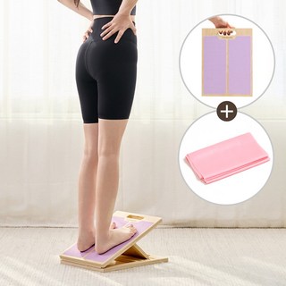 모매착 종아리 우드 스트레칭 보드 발목 경사대 아킬레스건 운동기구, 뮤트퍼플 (MSB01)