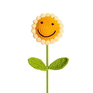 嚮日葵 太陽花 編織花 針織花 畢業花束 畢業季 畢業禮物 母親節禮物 MWD6, 1個, 單朵-笑臉向日葵