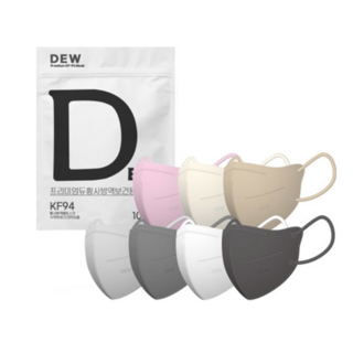 DEW 듀 프리미엄 KF94 2D 새부리형 100매 칼라 7종, 07_아이보리 100매, 1개