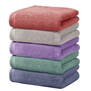 록신 세면타월 150g 40수 면사 사계절용 수건 먼지없는수건 수건답례품, 혼합, 5개