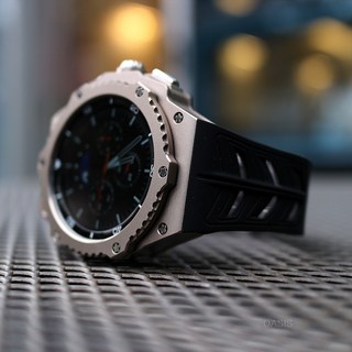 갤럭시워치 8 클래식 일체형 스트랩 46mm 알루미늄 명품 케이스 갤차드밀 RM 커스텀, 티타늄(워치8클래식RM), 블랙