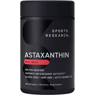 SPORTS RESEARCH 蝦紅素軟膠囊 6mg, 120顆, 1罐