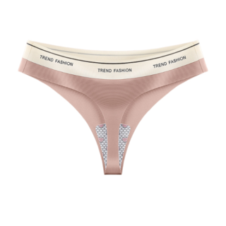 【OniWear】 冰絲無痕丁字褲 運動瑜珈隱形三角褲 /女生內褲 丁字褲 運動丁字褲 T字褲 無痕丁字褲 運動內褲, 淺咖,L 【45-55公斤】